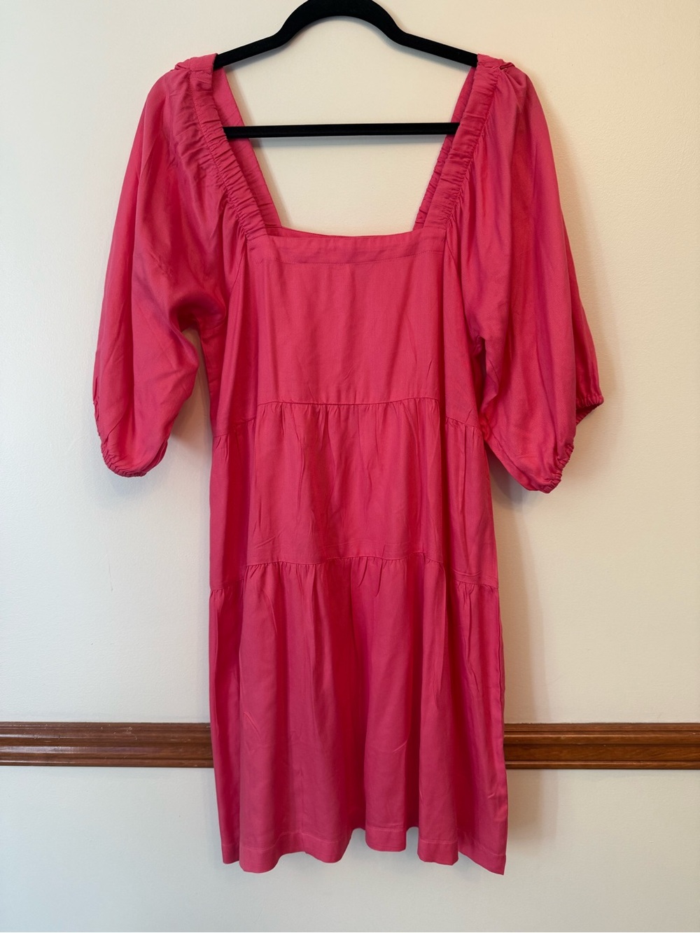 Beyond Words Raspberry Pink Puff Sleeve Dress - Picture 2 of 8